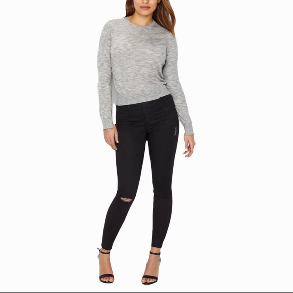 Spanx Distressed Skinny Jeans in Vintage Black - Picture 2 of 7